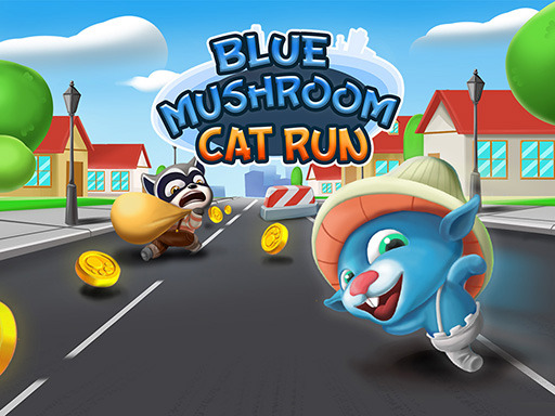 Hra: Blue Mushroom Cat Run