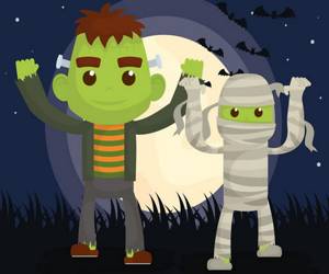 Hra: Vampires And Frankenstein Coloring